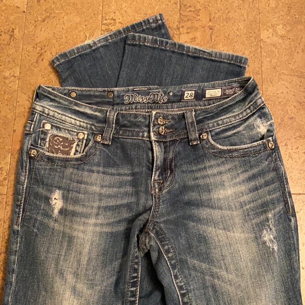 Miss Me Distressed Bootcut Jeans